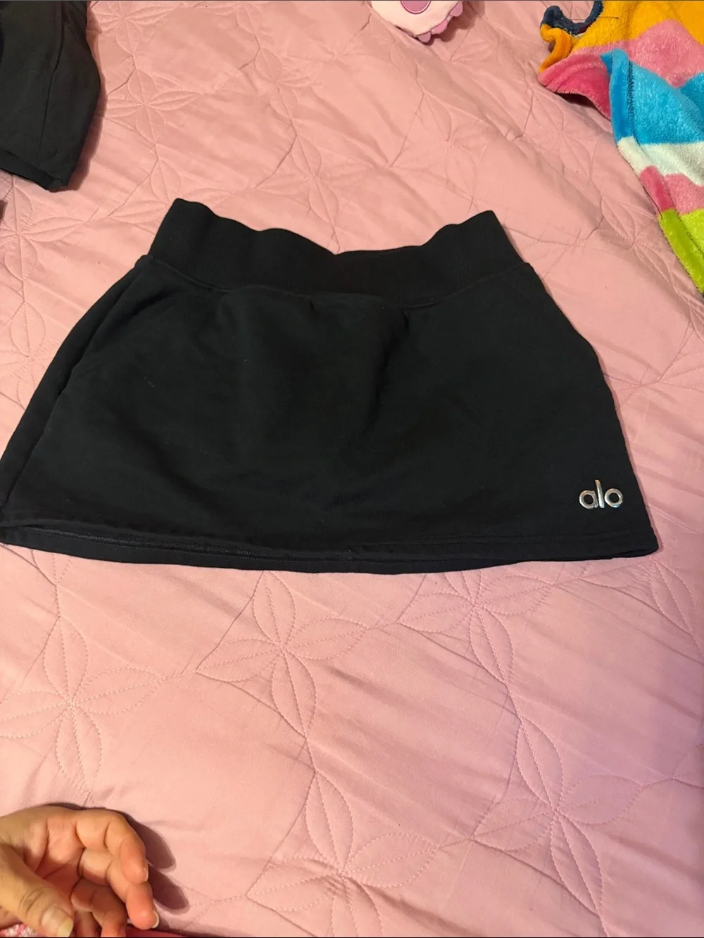 ALO Yoga Black Mini Skirt with Subtle Logo